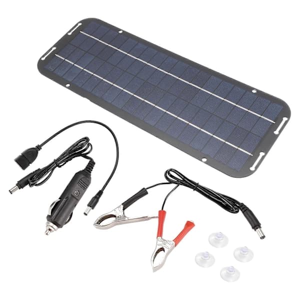 12V 60W Solpaneloplader Bil Motorcykel Scooter Bærbar Solpanel Biloplader Batteri Effektiv Vedligeholdelse