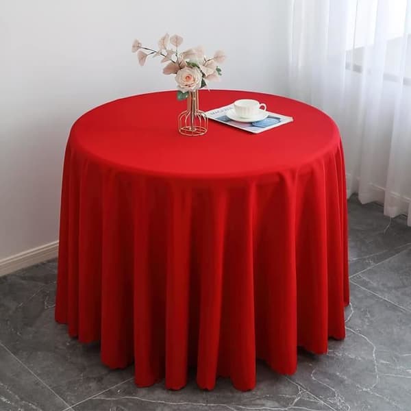 Rund duk - 160 cm - Rød - Kan vaskes i maskin - Slitesterk polyester