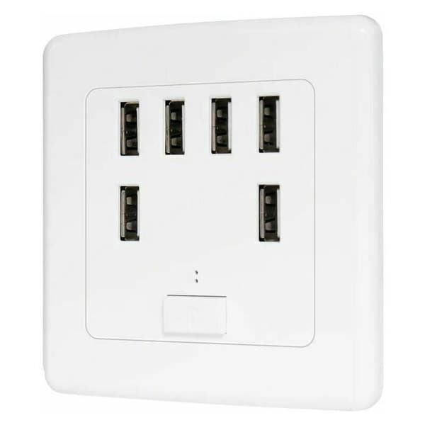 Largeight USB-vægstik - 6 porte - 220V hurtigopladning - Flere farver - Indendørs