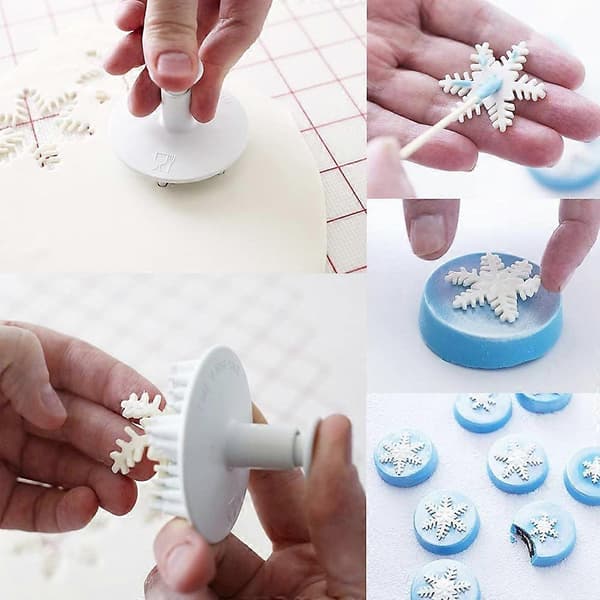 6 st Fondant Kakform Snöflingor Kakform Utkastare
