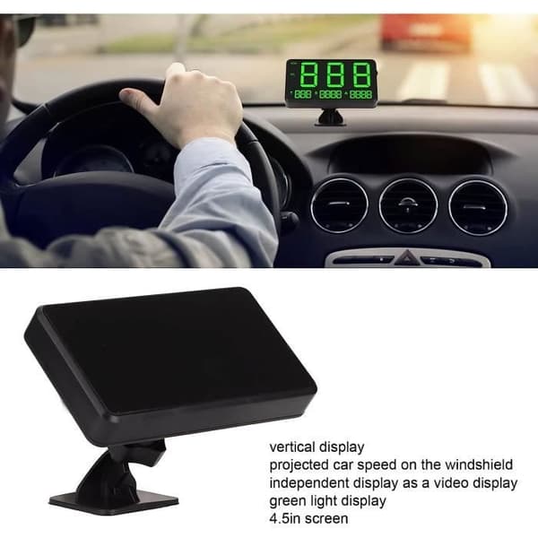 Universal Smart HUD-display til køretøjer, 4,5 tommer, Universal Digital GPS-speedometer, Head-Up Display [u292]