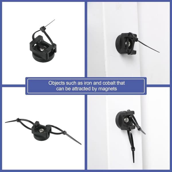 Pakke med 15 sorte magnetiske kabelclips til multifunktionelle elektriske enheder (22 mm)