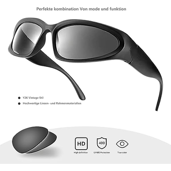 Käärittävät aurinkolasit miehille ja naisille, futuristisen ulkoilun aurinkosuojalasit UV400