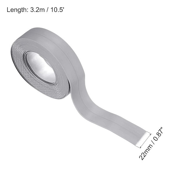 Vattentät tätningslist tejp självhäftande 0,87\"B x 10,5'L PVC tätningstejp för kök badrum grå