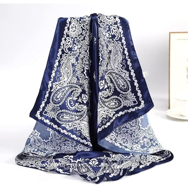 90x90cm Stora Kvadratiska Polka Dot Halsdukar för Kvinnor 4-pack Silkeslena Huvuddukar Bandanas Hårscarf Halsduk Sov