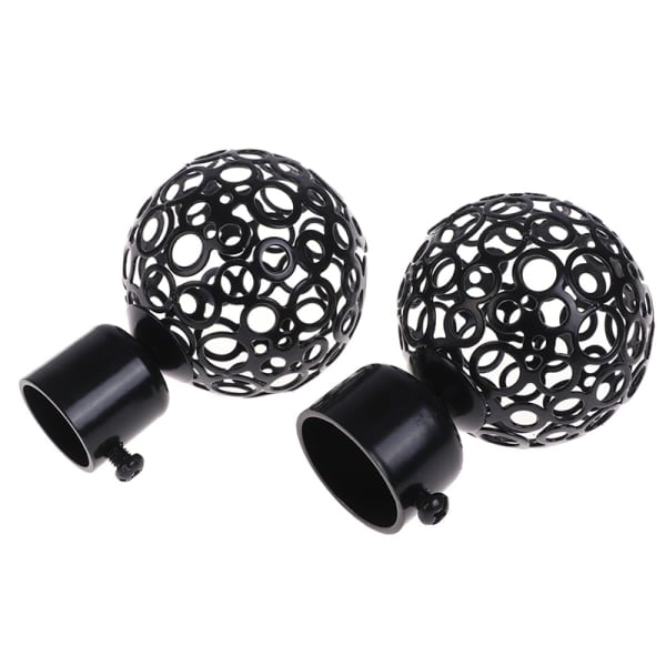 2. 22mm 28mm Dia Verho- ja verhoilukangastangot Rautapäät Hatut Musta 22mm