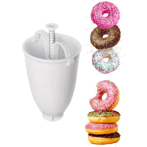 Donutform til én hånd - Donutform i plast - Køkkenredskaber - Hvid