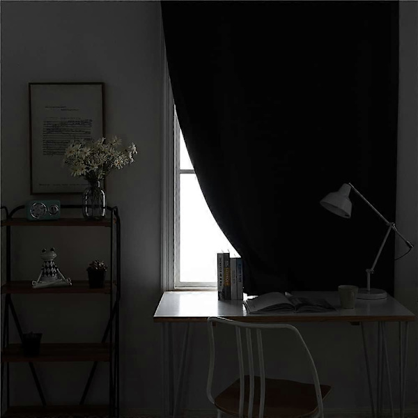 Dubbelsidig Mörkläggningsgardin med kardborreband för vardagsrum och sovrum grey Width 0.9 x Height 1.2m