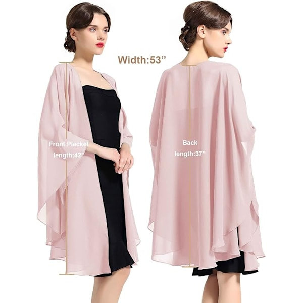 Chiffon Skjerf Stola Bolero Dame for Aftenkjole Festlig Bryllup deep red