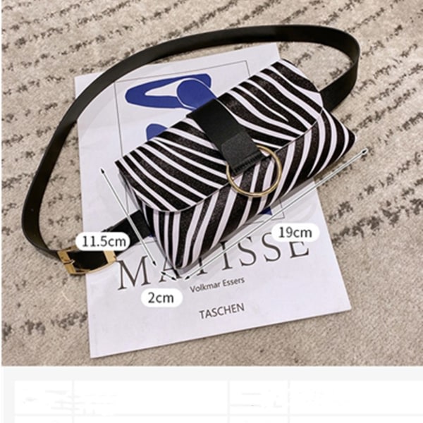 Dam Bälte Väska Flap Läder Fanny Pack Zebra Pattern-Pink