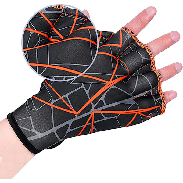 Vuxen simhandskar med öppna fingrar, simhudar, elastisk nylon, vattenträningshandskar, justerbara dykhandskar