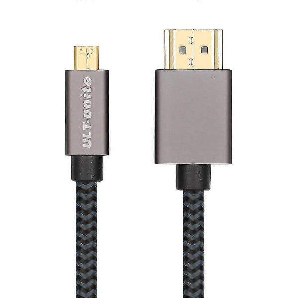 3m Micro HDMI til HDMI 2.0 Han til Han Kabel 4K 60HZ til Mobiltelefon Digitalkamera PC Projektor Grey Style A