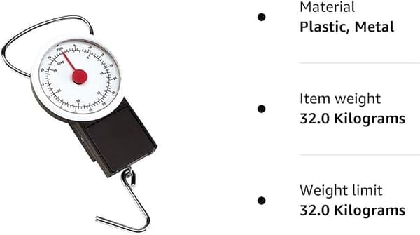 Bagagevåg för att väga resväskor och bagage. 32 kg kapacitet.