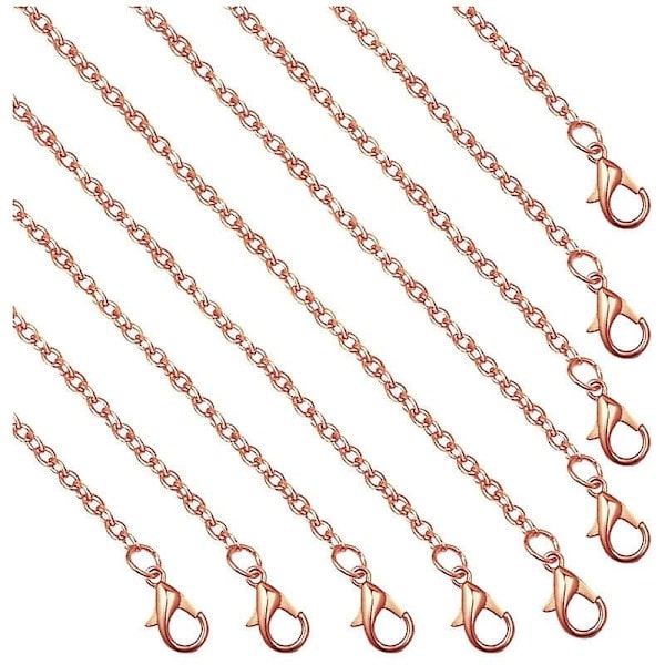 10 Strands 45cm Antikk Bronse Jern Tråd Kjede med Hummerlås for Hengesmykke Armbånd DIY Smykkeproduksjon - Roségull Metall