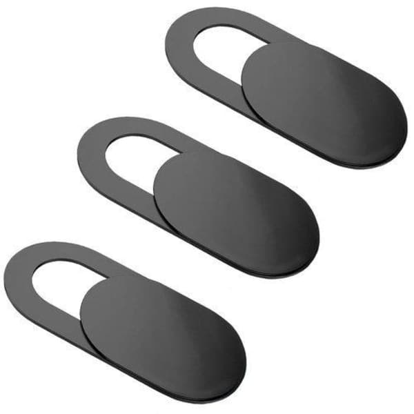 3-pak - Beskyttelse til kamera / Spionbeskyttelse / Webcambeskyttelse Sort