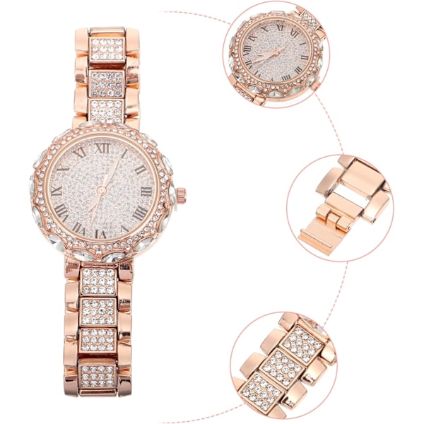 Jenteklokke Rhinestone armbåndsur Dameklokke Business Kvinneklokke