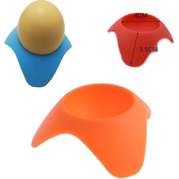4 stk. silikon eggkopper, søte fargerike eggkopper for servering hardkokte og bløtkokte egg og komplimenterer enhver frokostdekning, tilfeldig farge