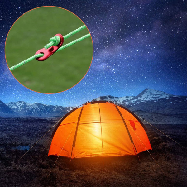 Reflekterende teltstøvreb, 8-pak 13 fod letvægts teltføringssnor med aluminiumsstrammerjustering til udendørs camping