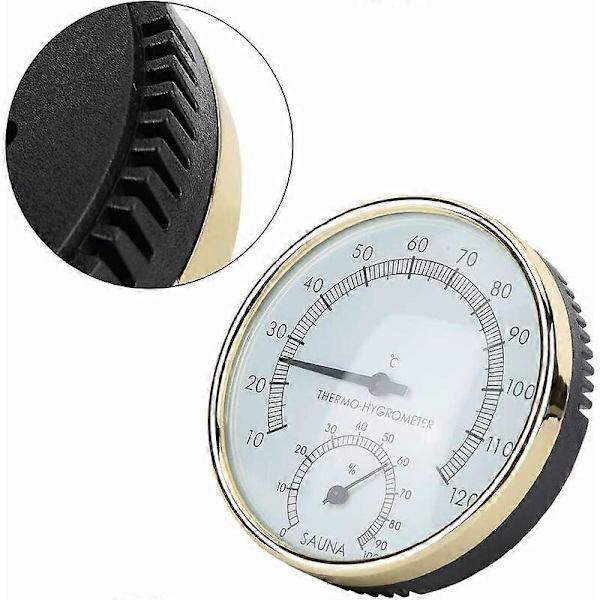 Digital Basturum Termometer Hygrometer Luftfuktighet Temperaturmätare, Basturum Hygrometer Guldklocka Bastutillbehör 100X31mm