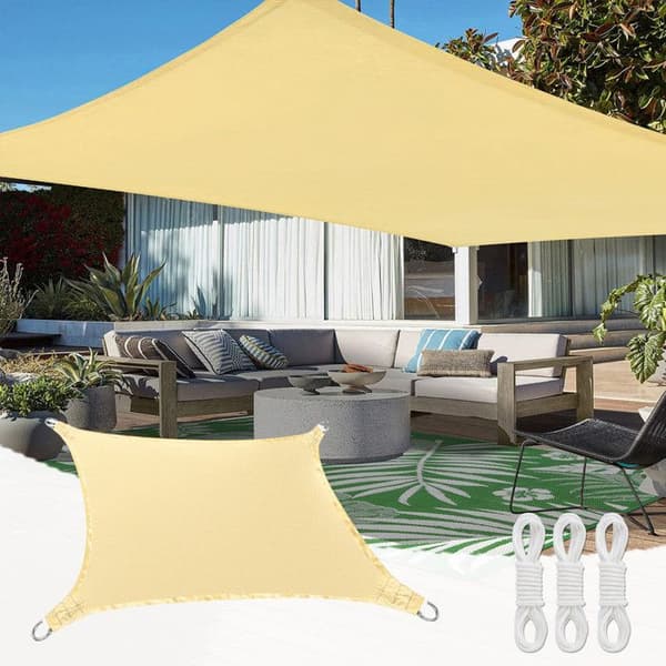 Vanntett rektangulær solseil, 420D Oxford-stoff, 95 % UV-beskyttelse for uteplass, hage, terrasse - 2x2m