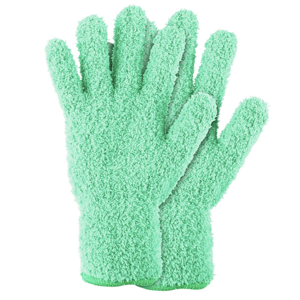 2 stk. Støvhandsker i Mikrofiber - Mikrofiberhandsker til Mænd og Kvinder til Køkken, Hus, Persienner, Planter, Vinduer, Spejle, Lamper, Bilvask Cyan