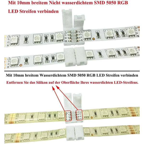 RGB 5050 LED-nauhasovitin 4-nastainen pikaliitin (10 kpl)