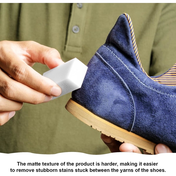 Semsket skinnsko rengjøringsbørste, 4-sidig semsket børste og viskelær for sko, multifunksjonell nubuck messing og nylon bustbørste for lærstøvler