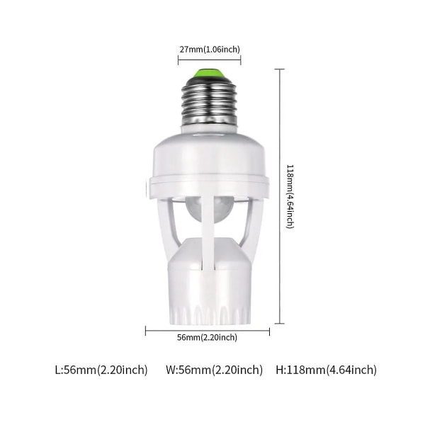 E27 Lampfäste Adapter Med Pir Rörelsesensor Ac100-240v Led Lamphållare Sockel Konverter Människokroppsdetektor