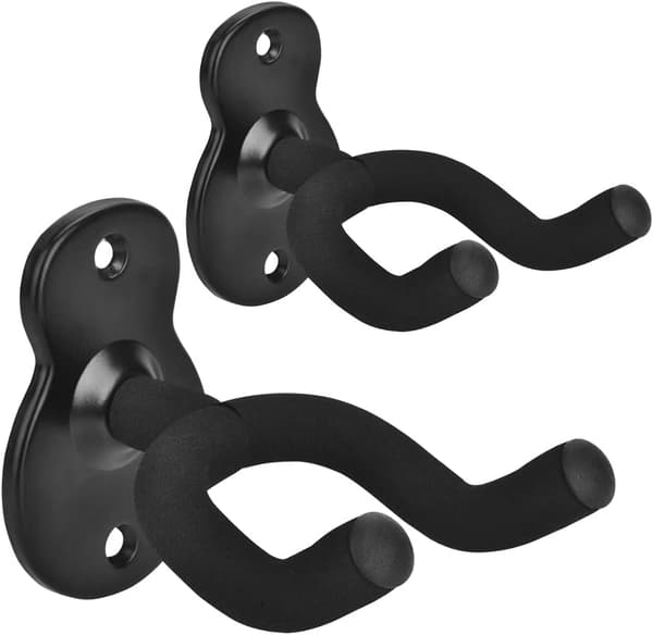 Guitarophæng vægmontering til akustisk guitar, elektrisk guitar, klassisk guitar, bas og ukulele (2 PAK)