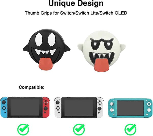 4 stk. Switch Thumb Grips, Bløde Silikon Joystick Dæk til Nintendo Switch/OLED/Switch Lite