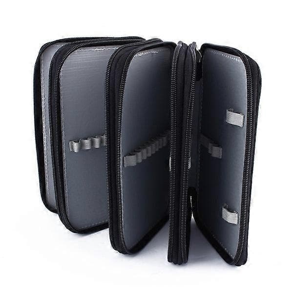 72 Indsats Super Stor Kapacitet Multilags Blyant Blyant Taske Etui Sort