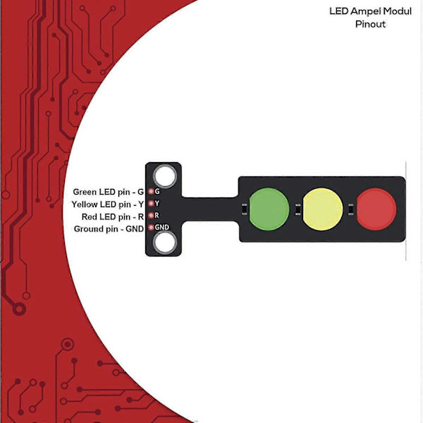 5x Led Liikennevalomoduuli Luova Tee-se-itse Mini Liikennevalo 3.3-5v Yhteensopiva For ja Raspberry Pi Uusi
