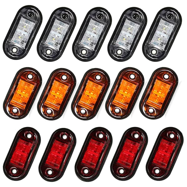 10 st Varningsljus LED-diod Oval LED-sidomarkörlampa Ed