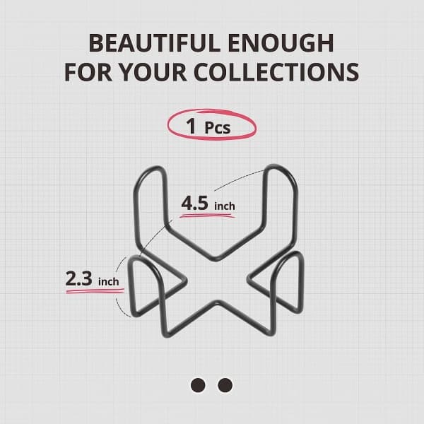 Minimalistisk sort jernmetal-coasterholder til både runde og firkantede coasters