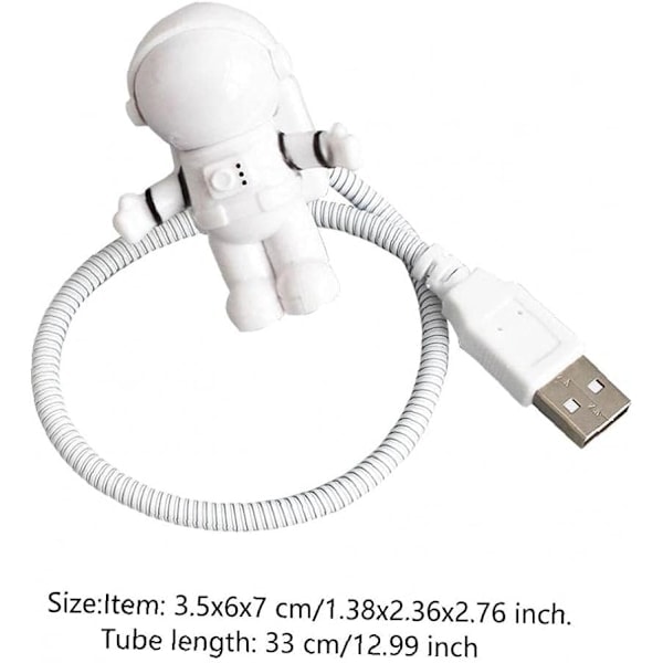 Natt LED-skrivbordslampa Ljus USB Justerbar Astronaut Rymdman Flexibel Fällbar för PC Dator Dekorativt Ljus för Hemmet