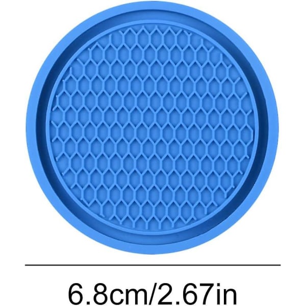 Sininen 2-osainen set autolasinkuppipidikkeen lisävarusteita, liukumaton silikoni, auton lasin sisäosa