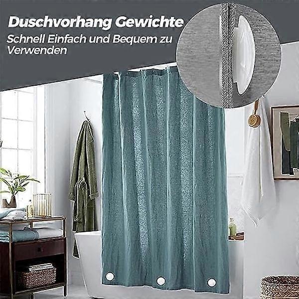 Duschdraperivikter, 4 par magnetiska duschdraperivikter