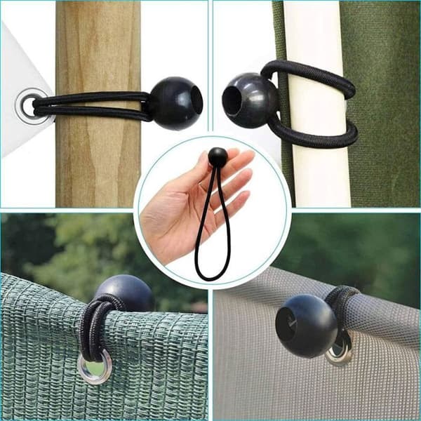 10 elastiske presenningsklemmer – ideelle for camping, telt og markiser – rask og sikker feste