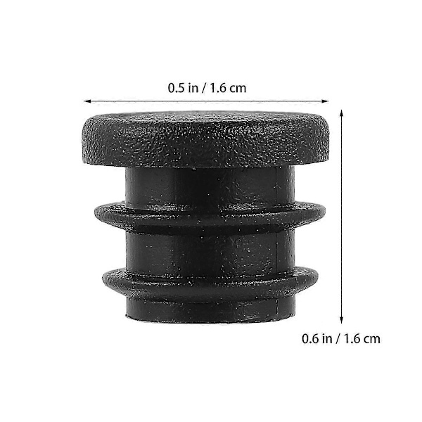 100 stk. 16 mm runde plastdeksler møbelbensplugger blindhet endestykker rørpropp
