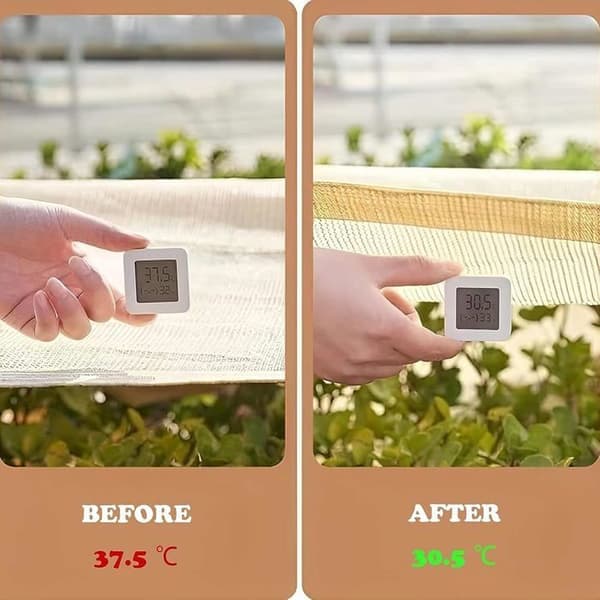 Solsegel 2m x 4m - Beige - Högdensitetspolyeten - UV-beständig