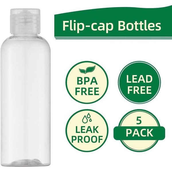 100 ml dispenserflasker - Klare plastikflasker - Lufttætte lukkeflasker - PET-materiale