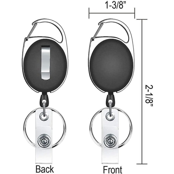 Pakke med uttrekkbar nøkkelring, uttrekkbar ID-kortholder nøkkelrull, uttrekkbar nøkkelholder for ID-kortholder, kortholder, nøkkelkort