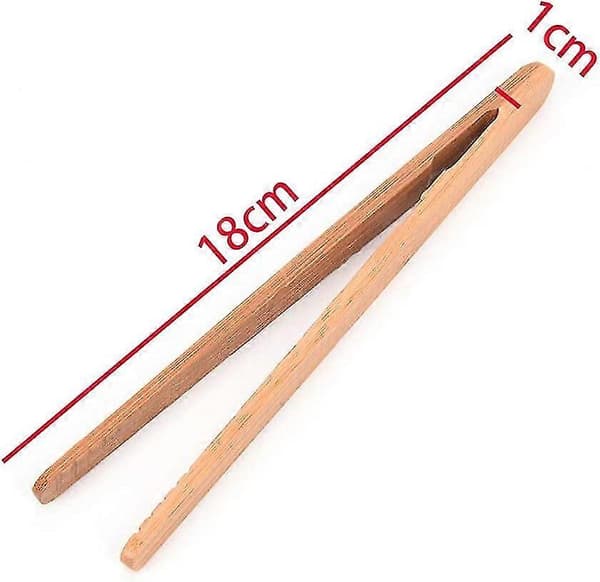 12 st Söta Tänger Trä Toast Tänger Bambu Kökstänger för Matlagning Te Redskap Socker Bambu Salladstänger