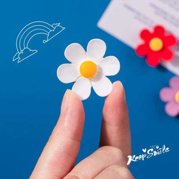 Små 3D Blomsterformede Køleskabsmagneter, Farverige Dekorative Whiteboardmagneter (Små, 12 Styk)