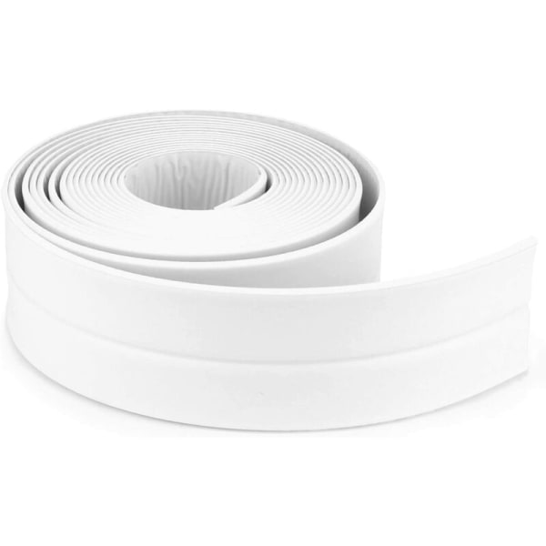 Tätningslist Badrum Vit Silikon Tätningstejp Badkar PE Självhäftande Kökshörnsfog Saxar ingår (320x3.8C