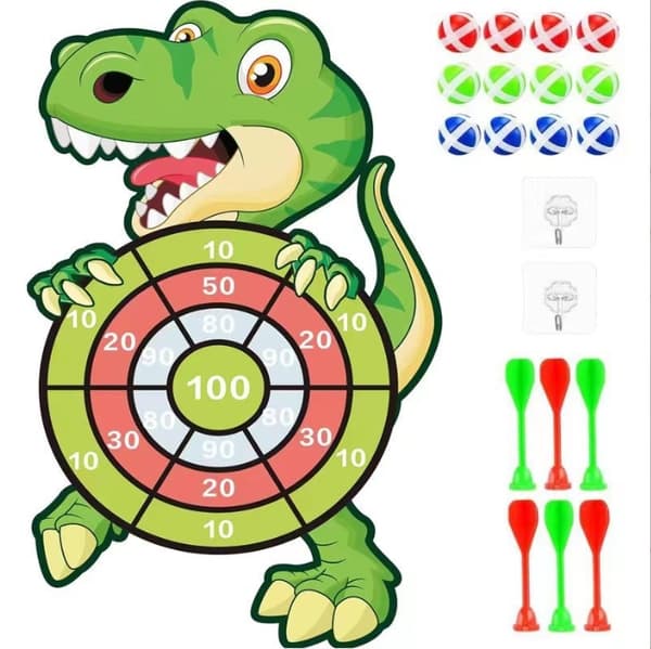 Dinosaur Legetøj til Børn i Alderen 3-9, 76 cm Velcro Dinosaur Mål, 12 Klæbrige Bolde og 6 Pile til Drenge og Piger