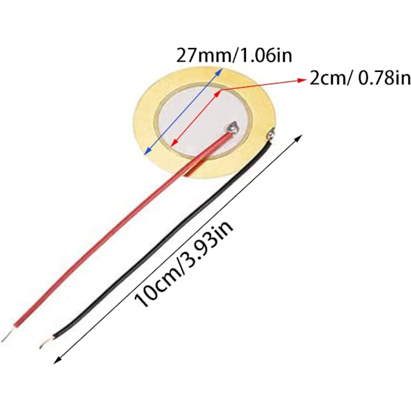 15 kpl elementtisummeri, 27 mm pietsosähköinen elementti, akustinen poiminta pietsosähköinen kiekkoelementtianturi pietsosähköiset kiekot pietsosähköiset kiekot akustisella poiminnalla