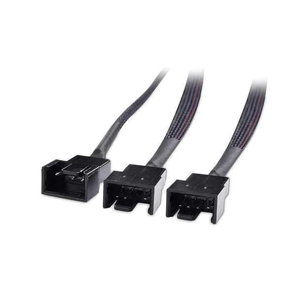 Cable Matters 2-pak 4-bens PWM Splitterkabel 30 cm, 3 Computer Ventilator Splitterkabel, PC Ventilator Splitterkabel, 3 Ventilator Splitterkabel 3 in 1