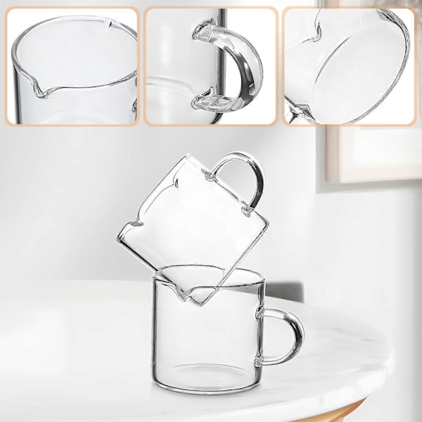 2 stk. Espressokopper Glas Tekop Glas Kaffekrus Klar Lille Glaskande Glas Espresso Krus Sirupkander