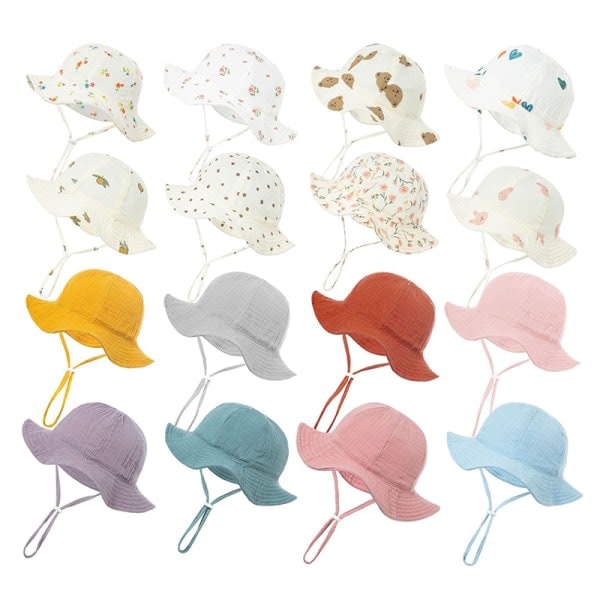 Baby bomullshinkhatt Nytt tryck utomhus kepsar unisex Gul